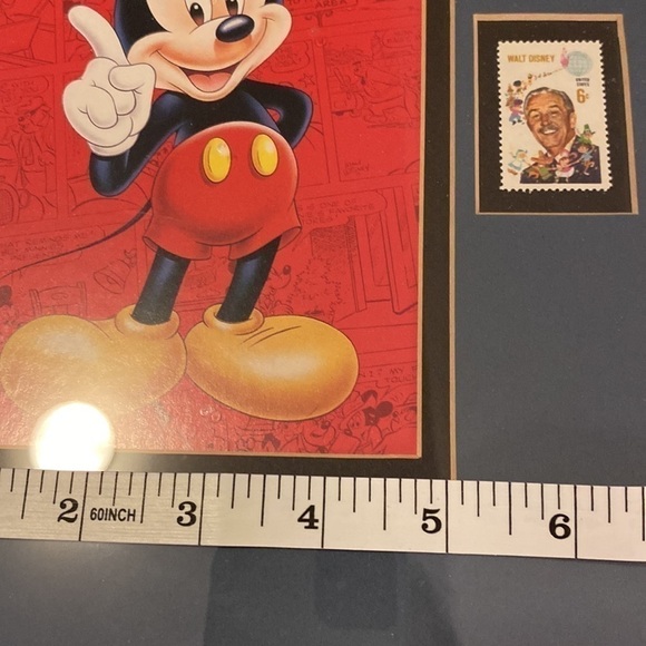 Mickey Mouse with Walt Disney postage stamp professional matted and framed - Picture 7 of 11